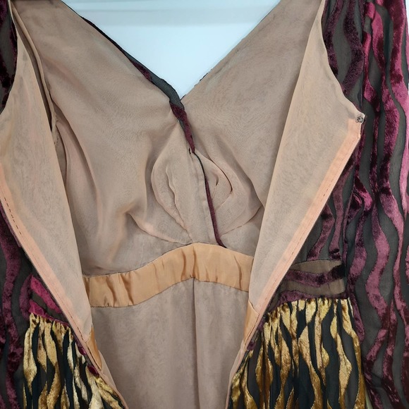 Vintage Ruben Panis| Jewel Tone Velvet Ombre Cocktail Dress - Picture 5 of 9